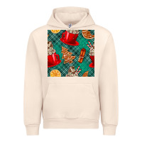 Sandshell christmas hot chocolate and cookie seamless pattern Urban Hoodie - BundleAndBundleShop