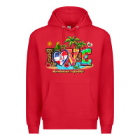 Red love dominican republic Premium Hoodie - AdoDesignShop