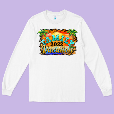 Family Vacation 2022 Long Sleeve Tee Designed By Barkaloodesign