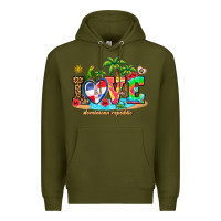 Army Green love dominican republic Premium Hoodie - AdoDesignShop