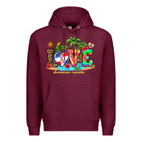 Burgundy love dominican republic Premium Hoodie - AdoDesignShop