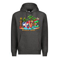 Charcoal Heather love dominican republic Premium Hoodie - AdoDesignShop