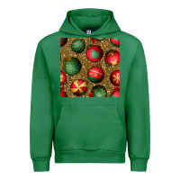 Emerald christmas ornaments and leopard seamless pattern Urban Hoodie - BundleAndBundleShop