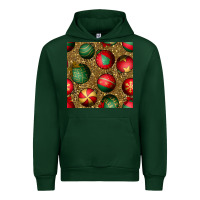 Forest Green christmas ornaments and leopard seamless pattern Urban Hoodie - BundleAndBundleShop