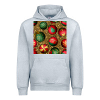 Heather Grey christmas ornaments and leopard seamless pattern Urban Hoodie - BundleAndBundleShop