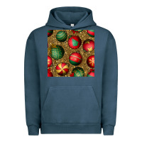 Pigment Midnight Navy christmas ornaments and leopard seamless pattern Urban Hoodie - BundleAndBundleShop