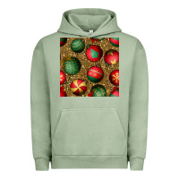 Pigment Oil Green christmas ornaments and leopard seamless pattern Urban Hoodie - BundleAndBundleShop