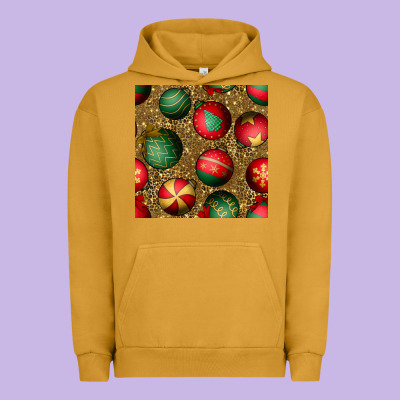Christmas Ornaments And Leopard Seamless Pattern Urban Hoodie Designed By Bundleandbundleshop