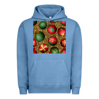 Pigment Pebble Blue christmas ornaments and leopard seamless pattern Urban Hoodie - BundleAndBundleShop
