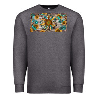 Charcoal Heather western sunflower and gemstone license plate Premium Sweatshirt - RanaPortraitStore