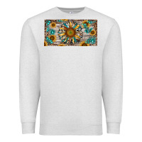 Oatmeal Heather western sunflower and gemstone license plate Premium Sweatshirt - RanaPortraitStore