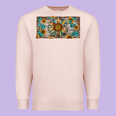 Premium Sweatshirt western sunflower and gemstone license plate