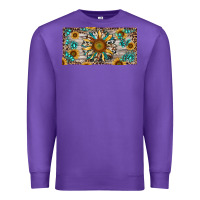 Purple western sunflower and gemstone license plate Premium Sweatshirt - RanaPortraitStore