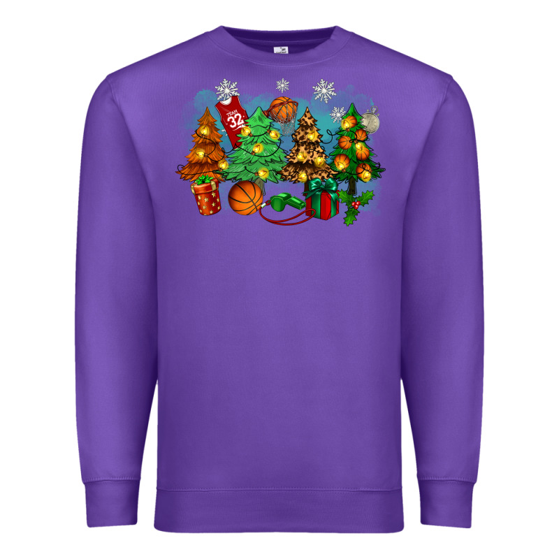 Christmas Trees With Basketball Premium Sweatshirt by Zillion Design Studio | Teevron