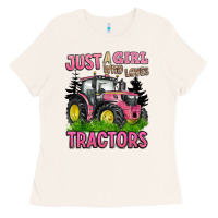 Bone just a girl who loves tractors Ladies Tee - BarkalooDesign