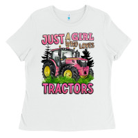 Just A Girl Who Loves Tractors Ladies Tee | Teevron