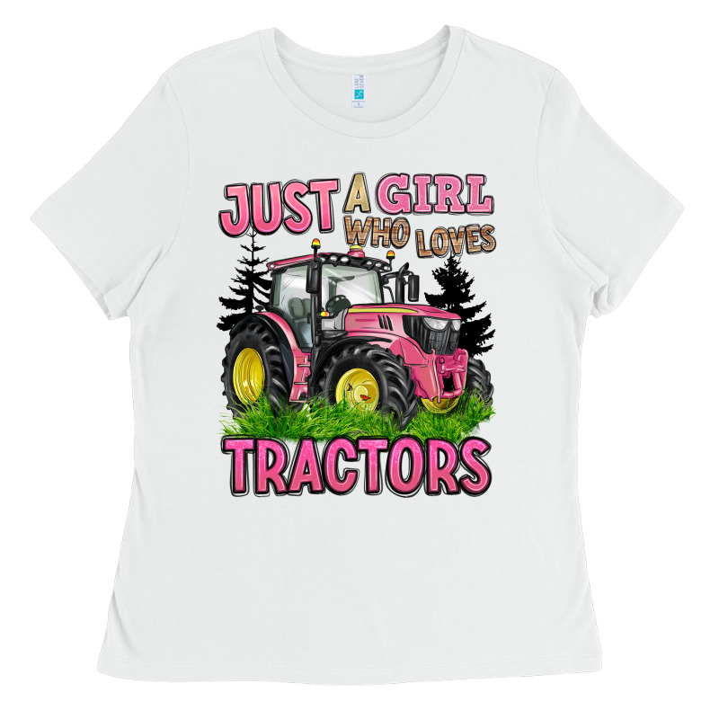 Just A Girl Who Loves Tractors Ladies Tee by BarkalooDesign | Teevron