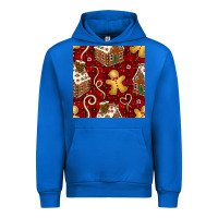 Cobalt christmas gingerbread cookie house seamless pattern Urban Hoodie - BundleAndBundleShop