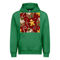 Emerald christmas gingerbread cookie house seamless pattern Urban Hoodie - BundleAndBundleShop