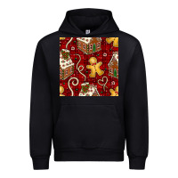 Foreset Green christmas gingerbread cookie house seamless pattern Urban Hoodie - BundleAndBundleShop