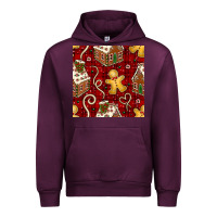 Mauve Wine christmas gingerbread cookie house seamless pattern Urban Hoodie - BundleAndBundleShop