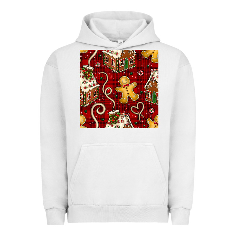 Christmas Gingerbread Cookie House Seamless Pattern Urban Hoodie by BundleAndBundleShop | Teevron