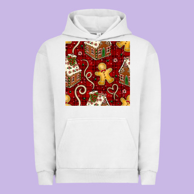 Christmas Gingerbread Cookie House Seamless Pattern Urban Hoodie Designed By Bundleandbundleshop