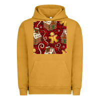 Pigment Peanut Butter christmas gingerbread cookie house seamless pattern Urban Hoodie - BundleAndBundleShop