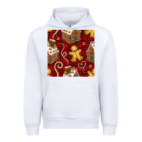 White christmas gingerbread cookie house seamless pattern Urban Hoodie - BundleAndBundleShop