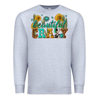 Heather Grey beautiful crazy Premium Sweatshirt - texasbilliewilder