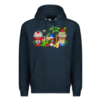 Navy dominican republic coffee cups Premium Hoodie - AdoDesignShop