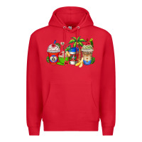 Red dominican republic coffee cups Premium Hoodie - AdoDesignShop