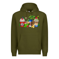 Army Green dominican republic coffee cups Premium Hoodie - AdoDesignShop