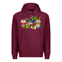 Burgundy dominican republic coffee cups Premium Hoodie - AdoDesignShop