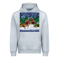 Christmas Town And Farm Tractor Seamless Pattern Urban Hoodie | Teevron