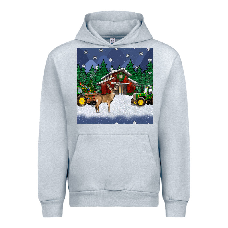 Christmas Town And Farm Tractor Seamless Pattern Urban Hoodie by BundleAndBundleShop | Teevron