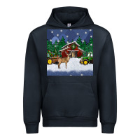 Navy christmas town and farm tractor seamless pattern Urban Hoodie - BundleAndBundleShop