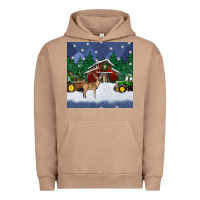Pigment Burro christmas town and farm tractor seamless pattern Urban Hoodie - BundleAndBundleShop