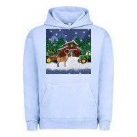 Pigment Grape Ice christmas town and farm tractor seamless pattern Urban Hoodie - BundleAndBundleShop