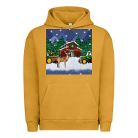 Pigment Peanut Butter christmas town and farm tractor seamless pattern Urban Hoodie - BundleAndBundleShop