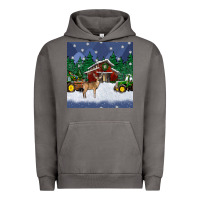 Pigment Tornado christmas town and farm tractor seamless pattern Urban Hoodie - BundleAndBundleShop