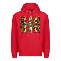 Red dominican republic brushstrokes Premium Hoodie - AdoDesignShop