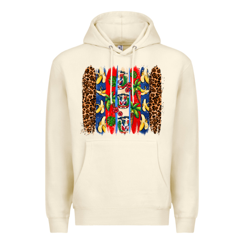 Dominican Republic Brushstrokes Premium Hoodie by AdoDesignShop | Teevron