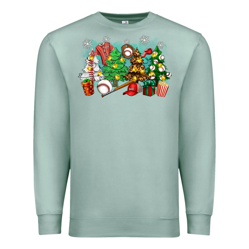 Christmas Trees With Baseball Premium Sweatshirt by Zillion Design Studio | Teevron