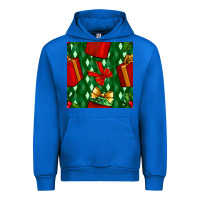Cobalt christmas surprise gift box seamless pattern Urban Hoodie - BundleAndBundleShop