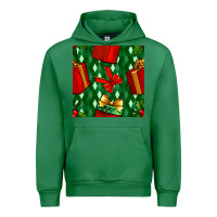 Emerald christmas surprise gift box seamless pattern Urban Hoodie - BundleAndBundleShop