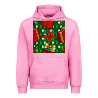 Fuchsia Pink christmas surprise gift box seamless pattern Urban Hoodie - BundleAndBundleShop