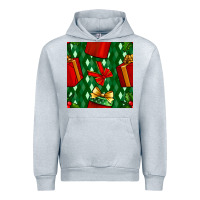 Heather Grey christmas surprise gift box seamless pattern Urban Hoodie - BundleAndBundleShop