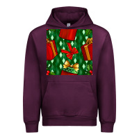Mauve Wine christmas surprise gift box seamless pattern Urban Hoodie - BundleAndBundleShop
