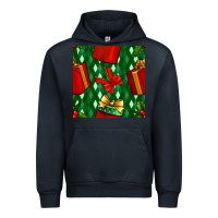 Navy christmas surprise gift box seamless pattern Urban Hoodie - BundleAndBundleShop